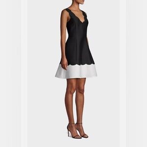 NWT Kate Spade Elegant Black and White Scalloped Dress Size 2